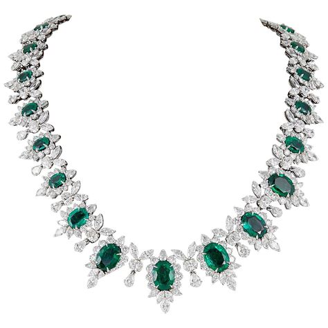 Important Emerald And Diamond Necklace Jewelry Diamond Necklace