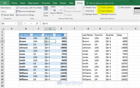 Excel Table Formatting Tips Change The Look Of The Table