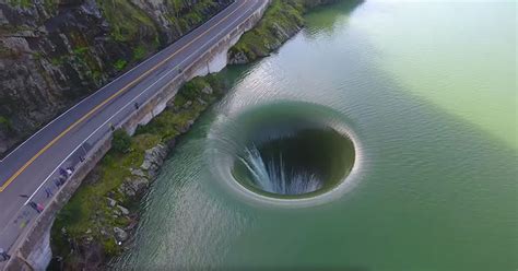 Some Quick Aerial Flybys Of The Glory Hole Spillway At