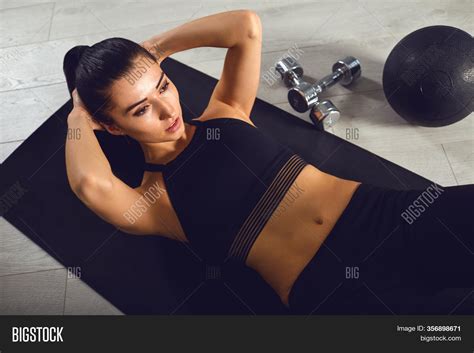 Exercises Abs Sporty Image Photo Free Trial Bigstock