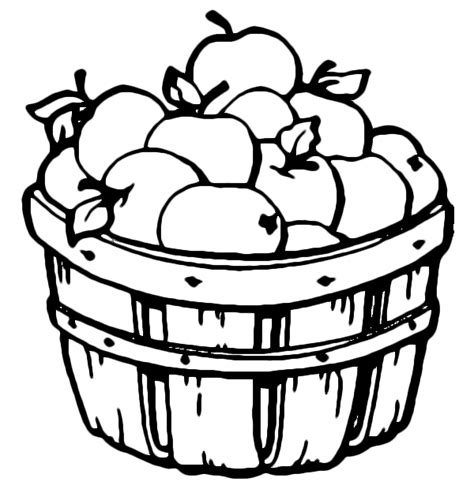 Apple Basket Coloring Page Sketch Coloring Page