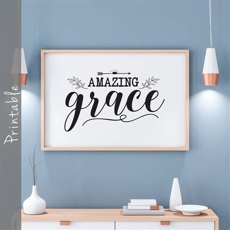 Amazing Grace Printable Art Christian Wall Hanging Etsy Amazing