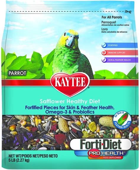 kaytee forti diet pro health with safflower parrot bird food 5 lb bag