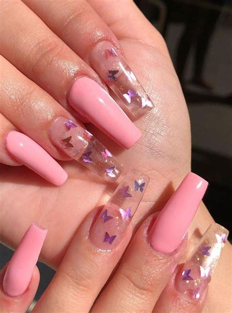 33 Gorgeous Clear Nail Designs To Inspire You Tapered Square Nails