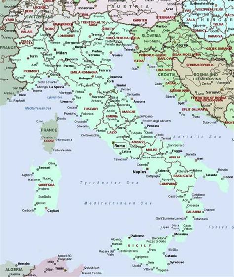 Map Of Italy Showing Cities And Towns Get Latest Map Update