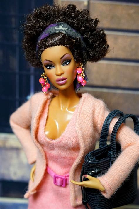 fashion royalty doll in pink knit suit natural hair doll fashion royalty dolls fashion dolls
