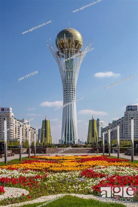Astana Avenue Bayterek Boulevard City Flowers Plants Kazakhstan