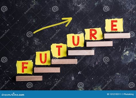 Future Word On Block Concept Future Word Made With Wooden Blocks On