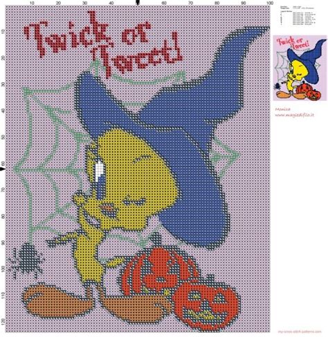 Maybe you would like to learn more about one of these? Tweety Halloween cross stitch pattern - free cross stitch ...
