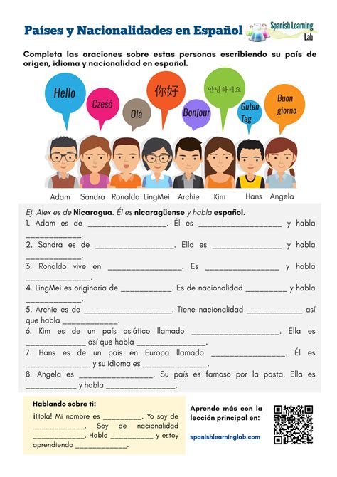 Start studying nacionalidades en español. Países y Nacionalidades en español - Hoja de trabajo en ...