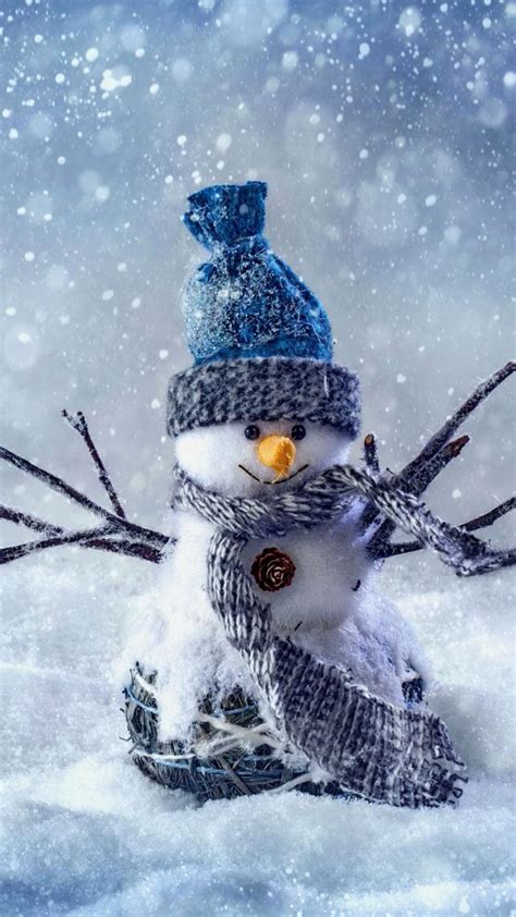 Free Download Snowman Cute Winter Iphonex Wallpaper Iphone Wallpapers