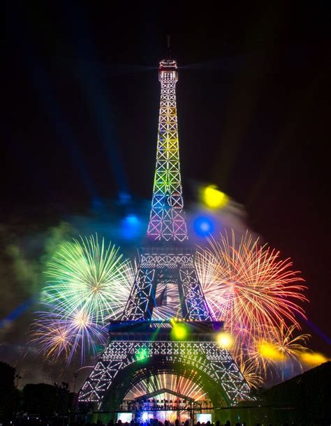 Eiffel Tower Fireworks Neon Lights Like The Song Tour Eiffel