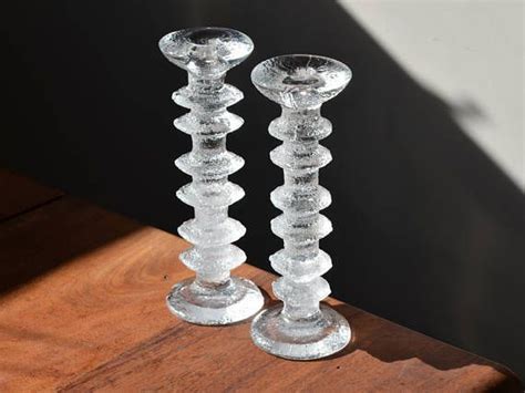 Iittala Festivo Finland Candle Holders Pair 6 Rings Designed By Timo