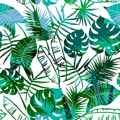 Seamless Exotic Pattern With Tropical Plants 302001 Vector Art At Vecteezy