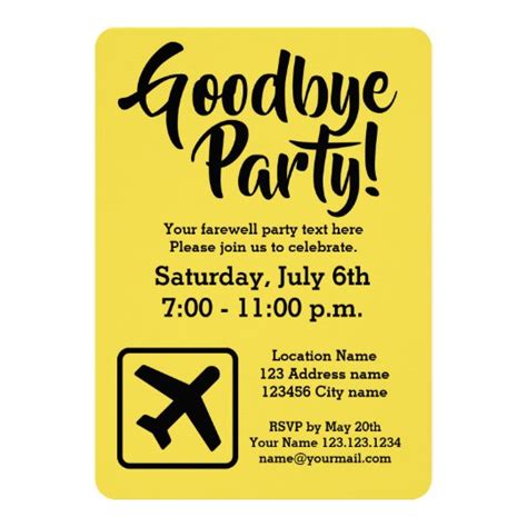 Goodbye Farewell Going Away Party Invitations
