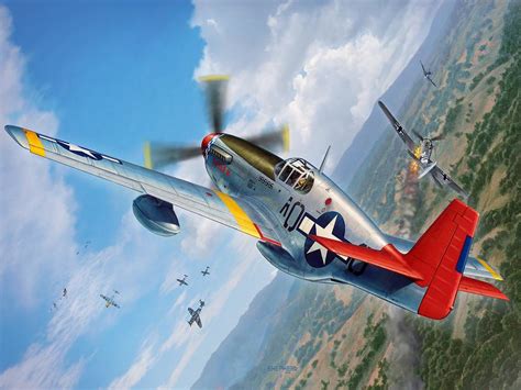 Tuskegee Airmen P 51 Mustang Digital Art By Stu Shepherd Pixels