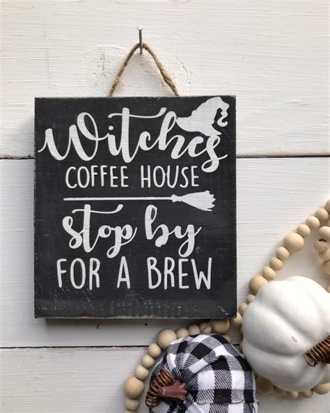 Witches Coffee House Coffee Bar Sign Halloween Sign Hand Etsy In 2020