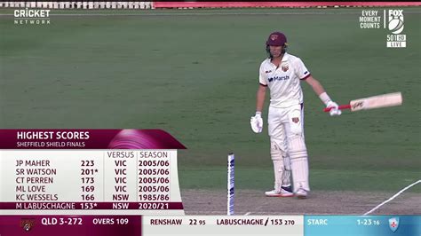 Highest Scores In Sheffield Shield Finals Marnus Will Resume Tomorrow 160 R Cricket