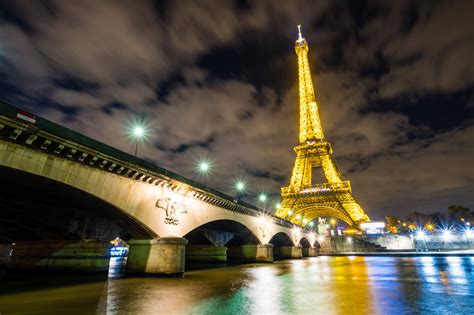 Bridge Eiffel Tower France Light Night Paris Wallpaper Resolution