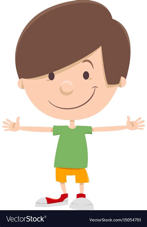 Smiling Kid Boy Cartoon Character Royalty Free Vector Image