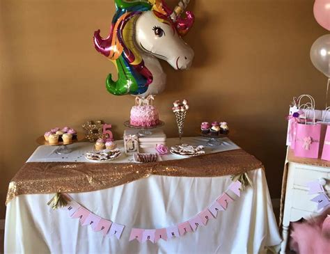 Pink And Gold Unicorns Birthday Jordys 5th Birthday Party Catch