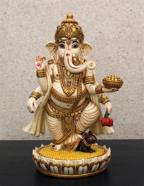 Standing Ganesh Statue Lord Ganesha Good Luck God Home Etsy Lord