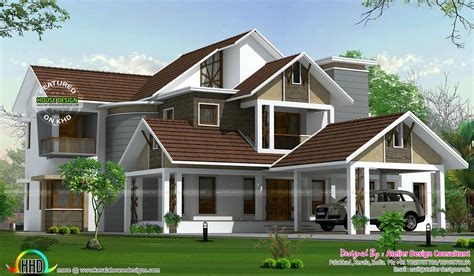 Beautiful Slope Roof Home Kerala Home Design And Floor Plans 9k