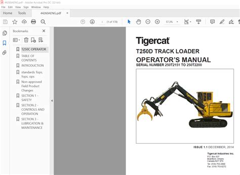 Tigercat T D Track Loader Operator S Manual Sn T T