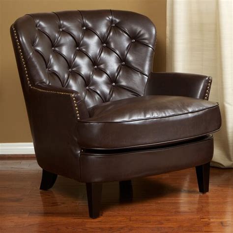 Quality leather chairs shipped direct to you. Home Loft Concept Peyton Tufted Leather Club Chair ...