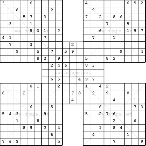 Free Printable Samurai Sudoku
