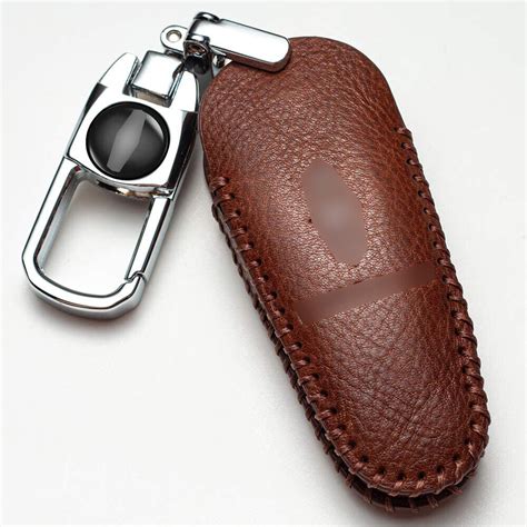 Retro Leather Car Key Fob Case Cover Shell Bag For Lincoln Mkx Mks Mkt