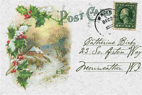 Christmas Vintage Postcard Free Stock Photo Public Domain Pictures