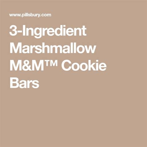 3 Ingredient Marshmallow Mandm™ Cookie Bars Recipe Cookie Bars Ingredient Cookies