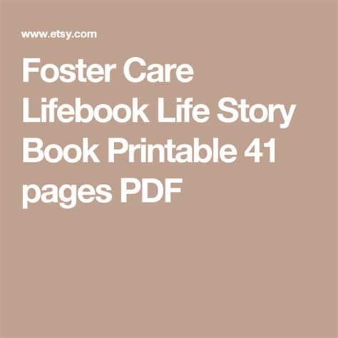 Foster Care Lifebook Life Story Book Printable 41 Pages Pdf Download