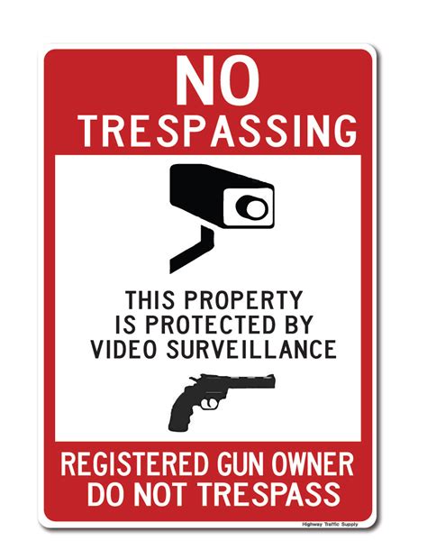 no trespassing this property is protected sign highway traffic supply