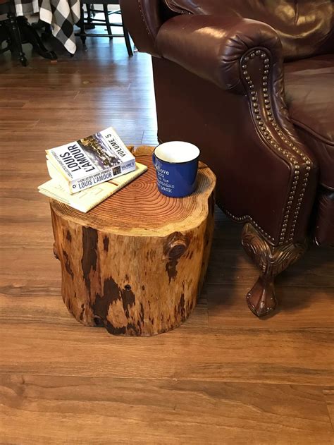 Natural Tree Stump End Table Etsy Bamboo Coffee Table Tree Stump