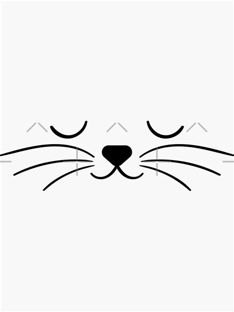 Cute Black Cat Face Sticker For Sale By Anyleck Redbubble