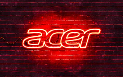 ダウンロード画像 Acer赤ロゴ 4k 赤brickwall エイサーロゴ ブランド Acerネオンのロゴ Acer 画面の解像度