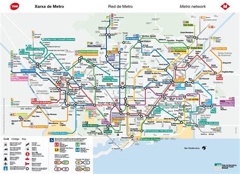 Barcelona Metro Map Bcn Metro Map Catalonia Spain