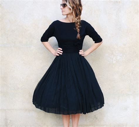 Vintage S Black Cocktail Dress S Party Dress Small Medium