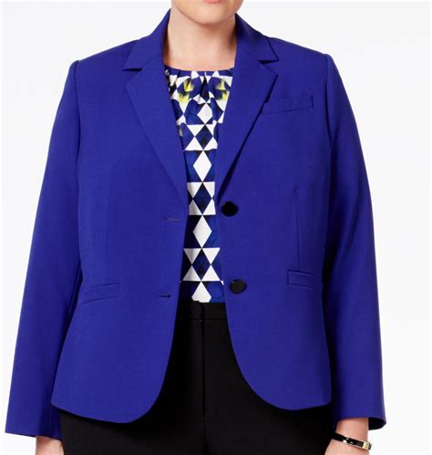 Calvin Klein Calvin Klein New Royal Blue Womens Size 16w Plus Two Button Blazer