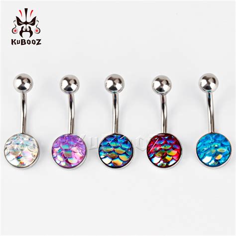 Kubooz Piercing Stainless Steel Navel Piercing Silver Belly Button