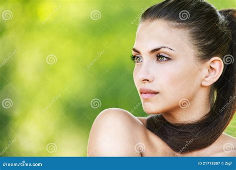 Naked Woman Beautiful Dark Haired Stock Image Image Of Background Lady 21778307