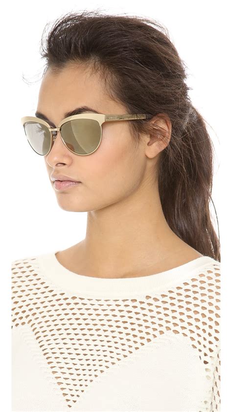Lyst Gucci Mirrored Cat Eye Sunglasses In Metallic