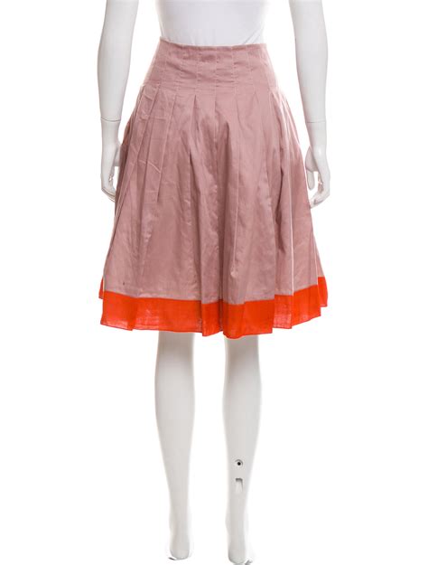 Prada Pleated Knee Length Skirt Clothing Pra156492 The Realreal