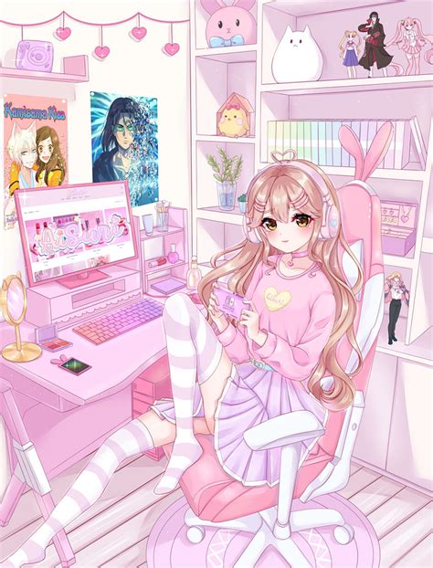 Kawaii Gamer Girl Eyeshadow Palette Pink Gamer Girl Hd Phone Wallpaper