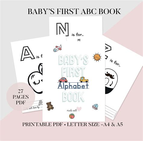 Alphabet coloring pages for kids. Baby's First ABC Book, Printable Baby Shower Game ...