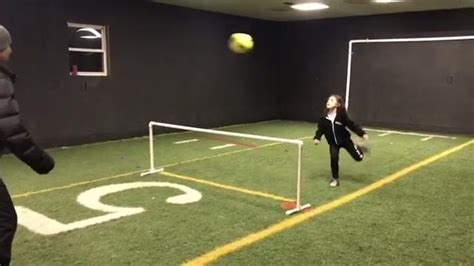 Dad And Daughter Hit Soccer Ball Over Goal Post Jukin Licensing