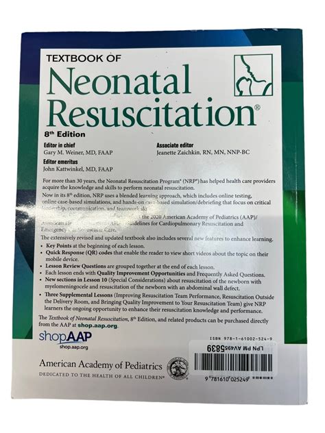 Textbook Of Neonatal Resuscitation Nrp 8th Edition By American Heart