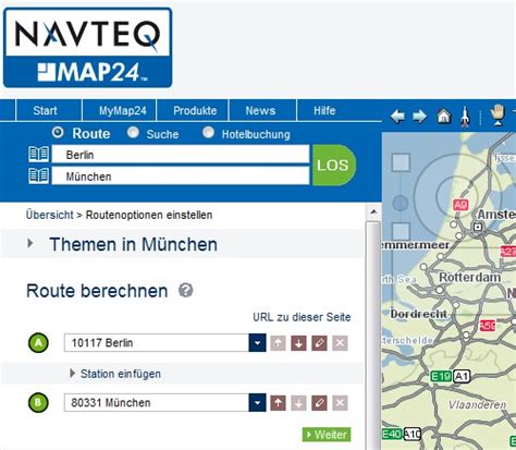Sites sur la même thématique. Google Maps Routenplaner, Falk, Map24 und Via Michelin ...